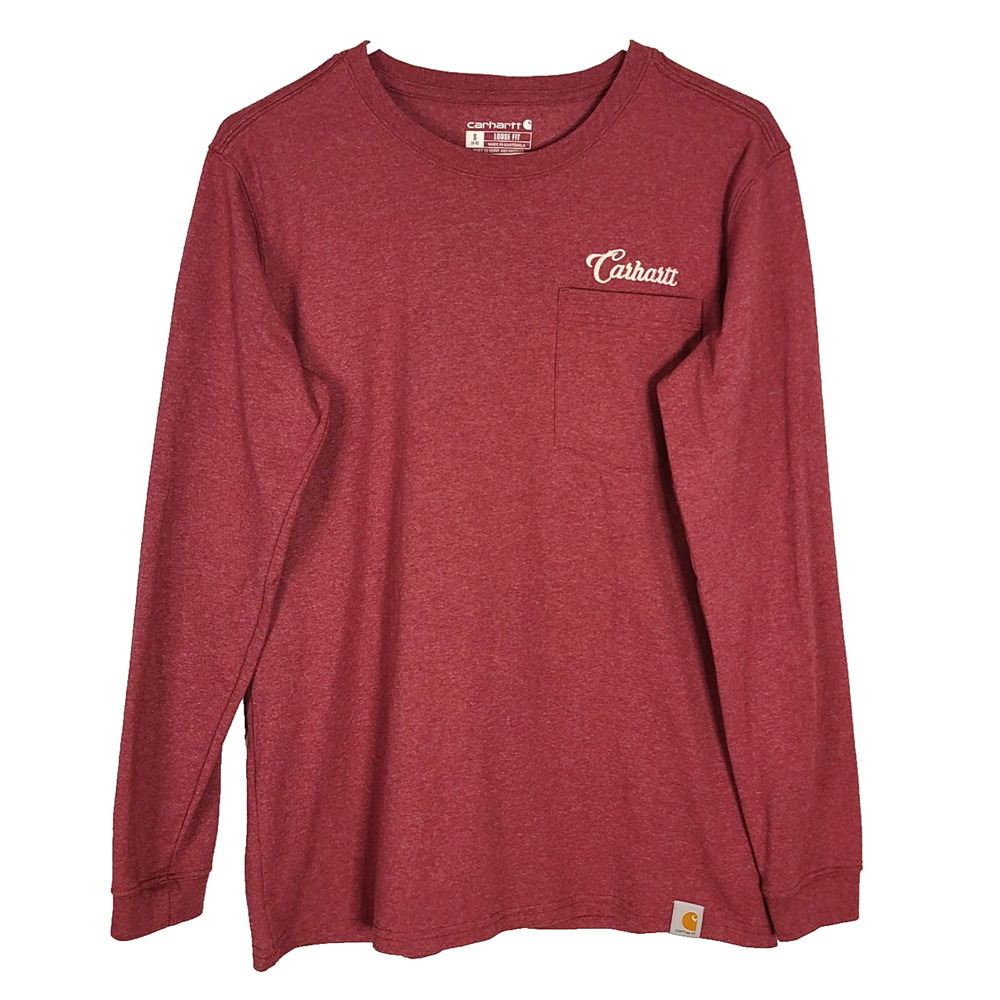 Carhartt Loose Fit Crew Neck Long Sleeve Sweatshirt Womens Small Maroon Casual